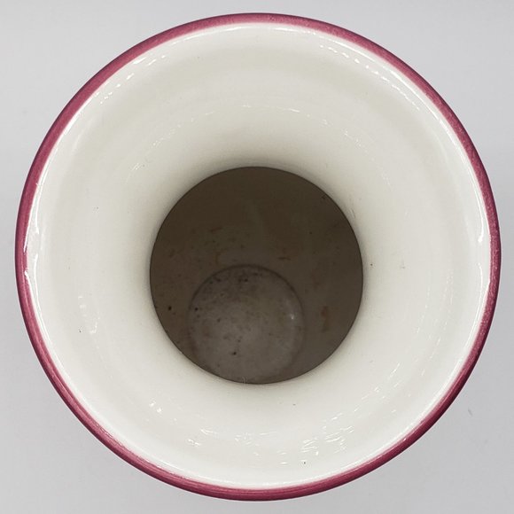 Laura Ashley Home Vintage FTD Ceramic Pink Florals & Greenery Fluted Vase - Picture 6 of 10